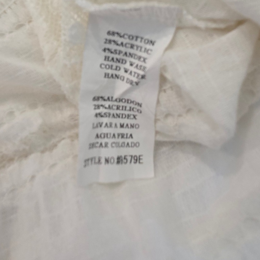 Mur Mur Off The Shoulder Lace Tassel Blouse White Cream Women's Size‎ Medium - Picture 7 of 7